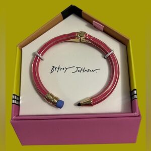 Betsey Johnson Pink and Gold Pencil Bracelet
